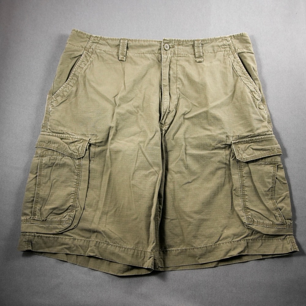 Y2K Retro Polo Ralph Lauren Rip Stop Cargo Shorts Green Mens 40 Utility Baggy